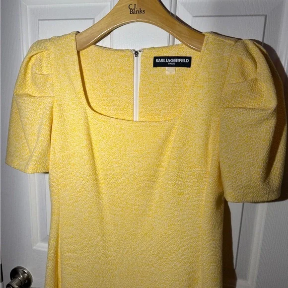 Karl Lagerfeld Yellow Puff Sleeve Mini Dress - Picture 6 of 11
